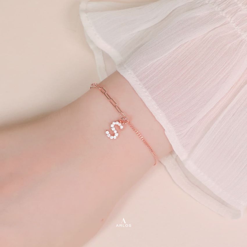 Trésor 字母 [ S ] 手鏈 (玫瑰金)