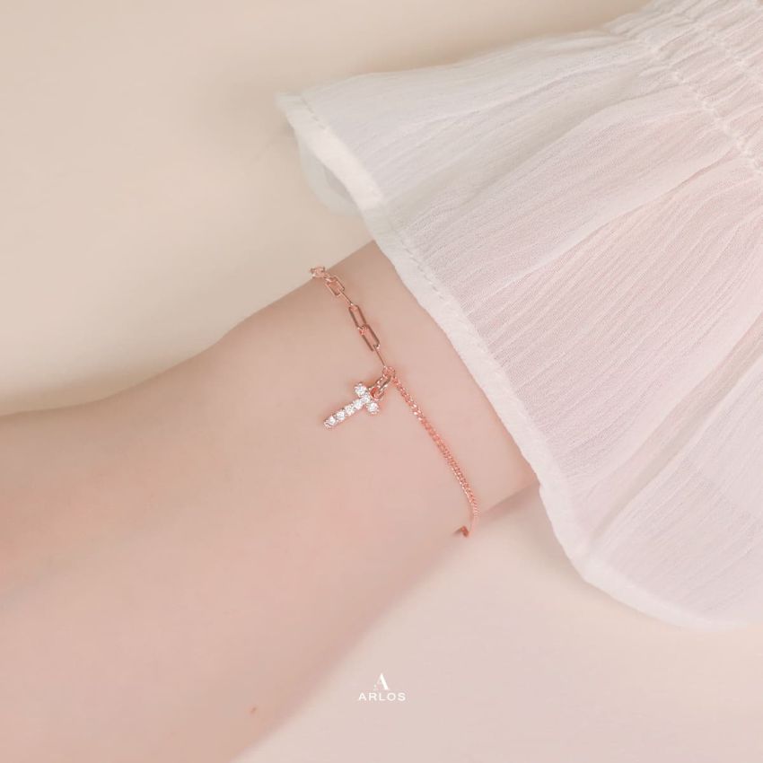 Trésor 字母 [ T ] 手鏈 (玫瑰金)