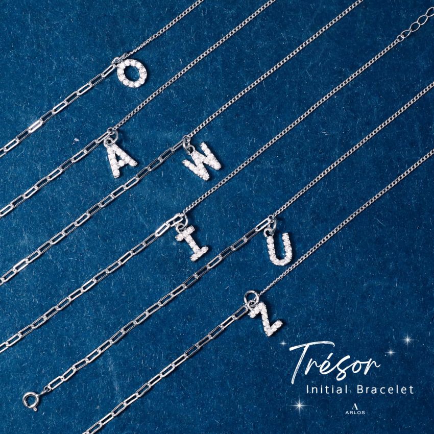 Trésor 字母 [ O ] 手鏈 (白金色)