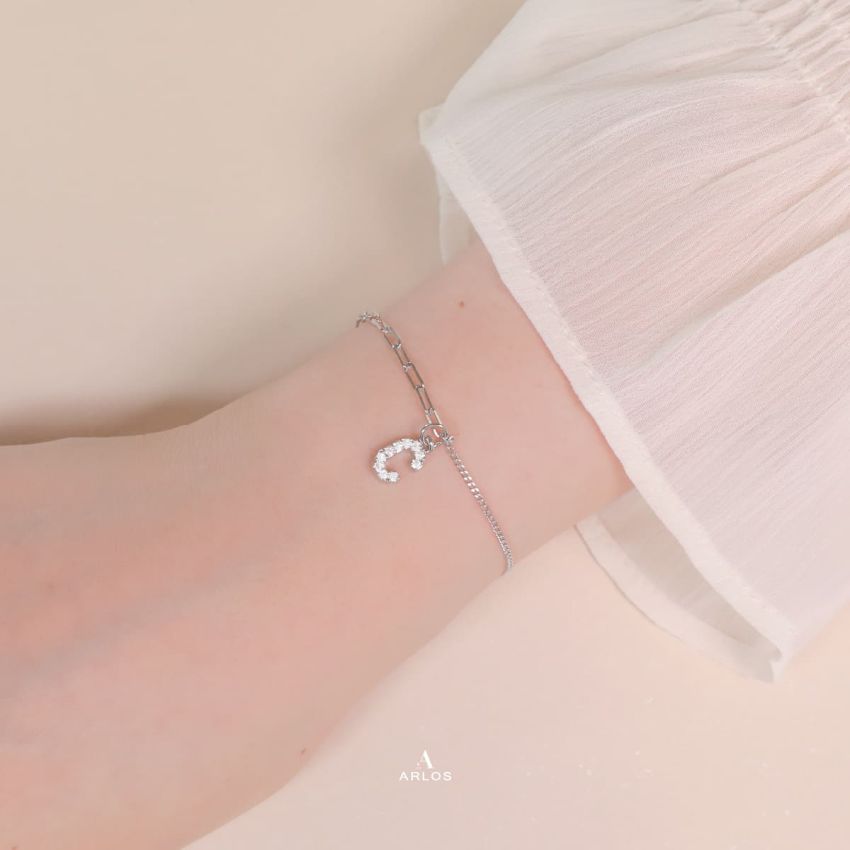 Trésor 字母 [ C ] 手鏈 (白金色)