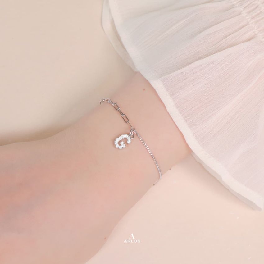 Trésor 字母 [ G ] 手鏈 (白金色)