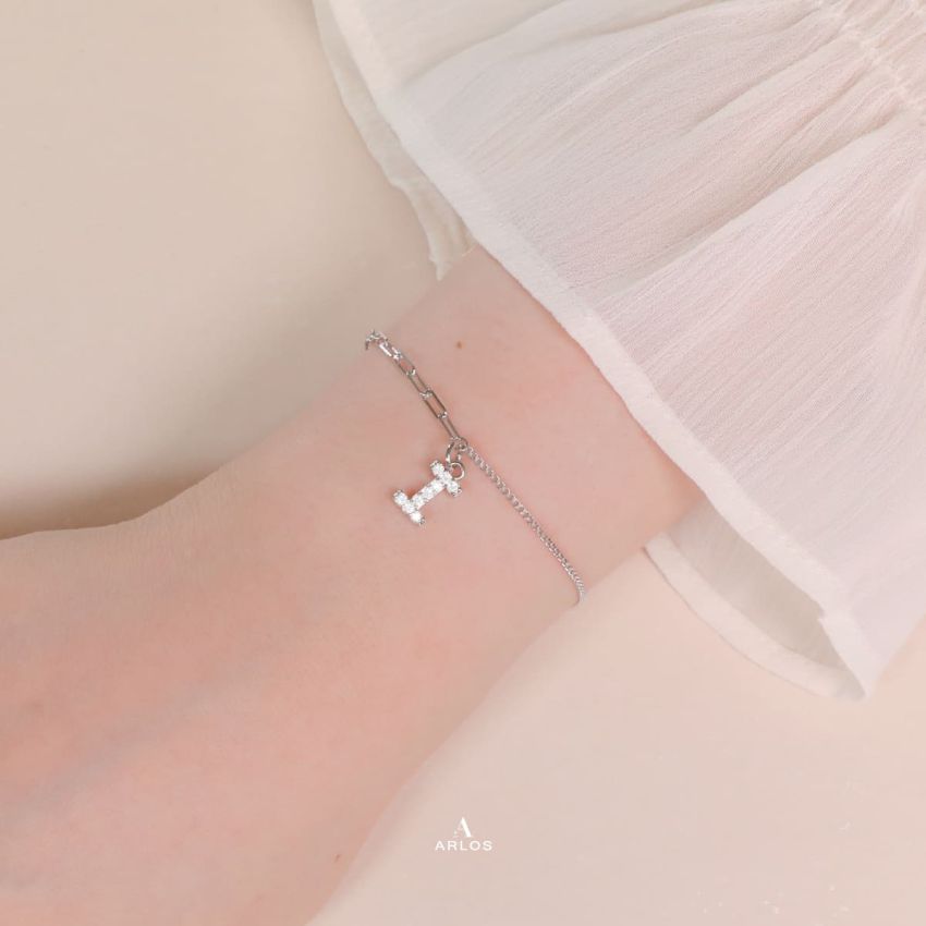 Trésor 字母 [ I ] 手鏈 (白金色)