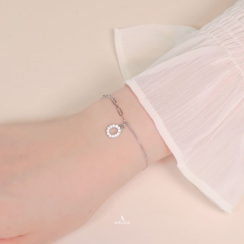 Trésor 字母 [ O ] 手鏈 (白金色)