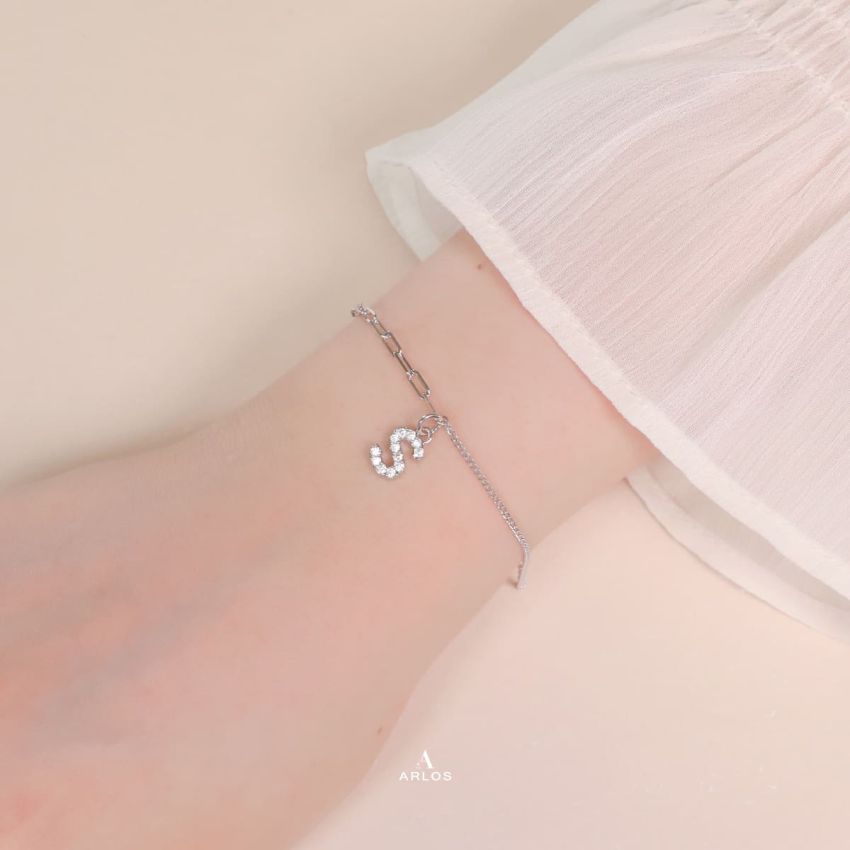 Trésor 字母 [ S ] 手鏈 (白金色)