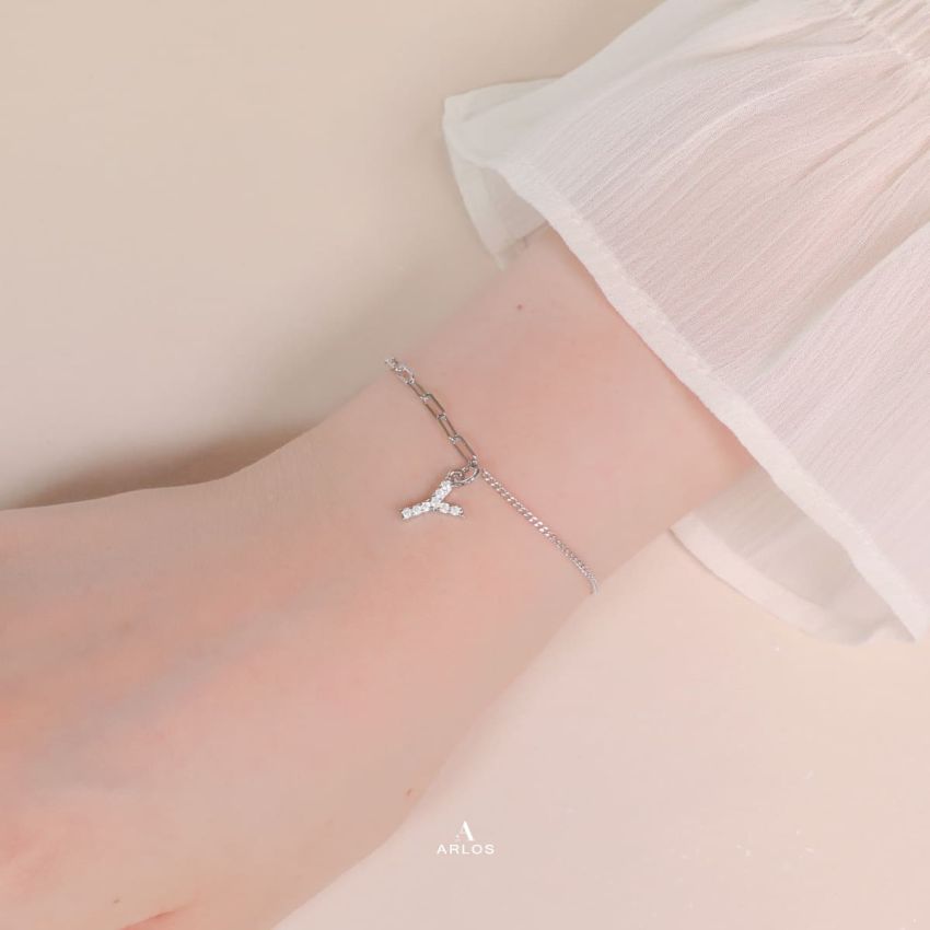 Trésor 字母 [ Y ] 手鏈 (白金色)