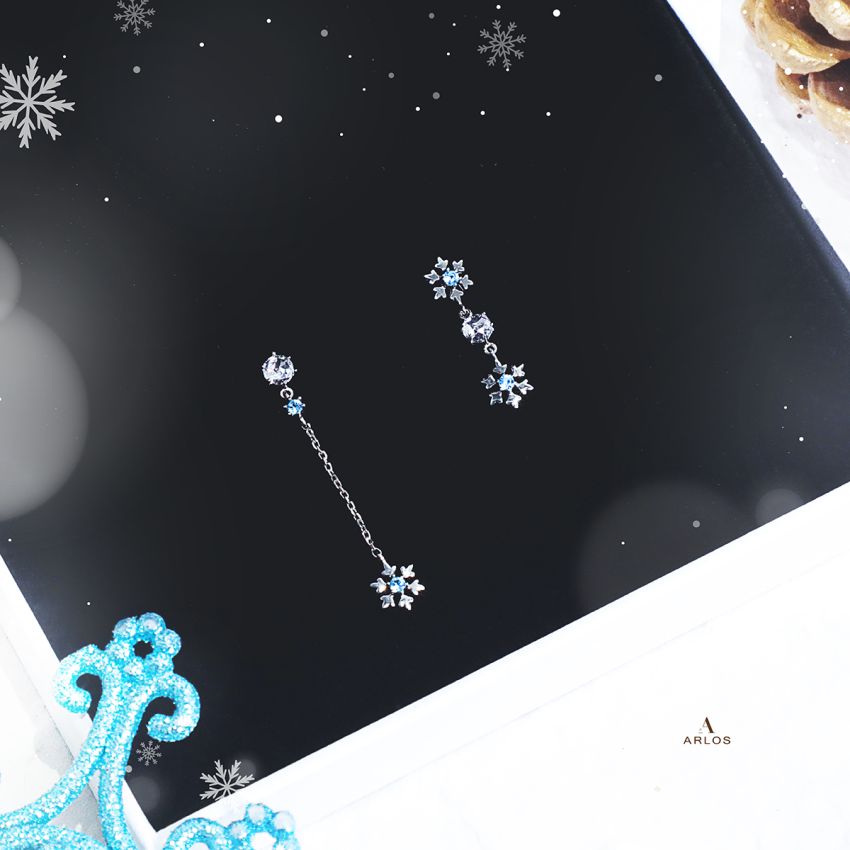 L'amour 浪漫雪花耳環