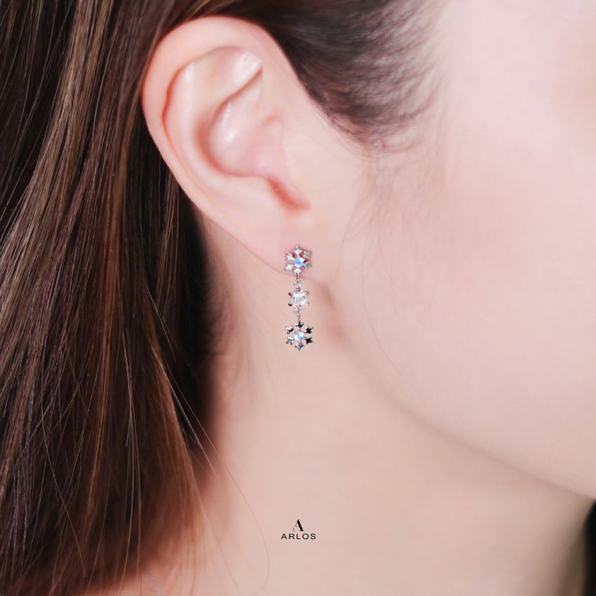 L'amour 浪漫雪花耳環