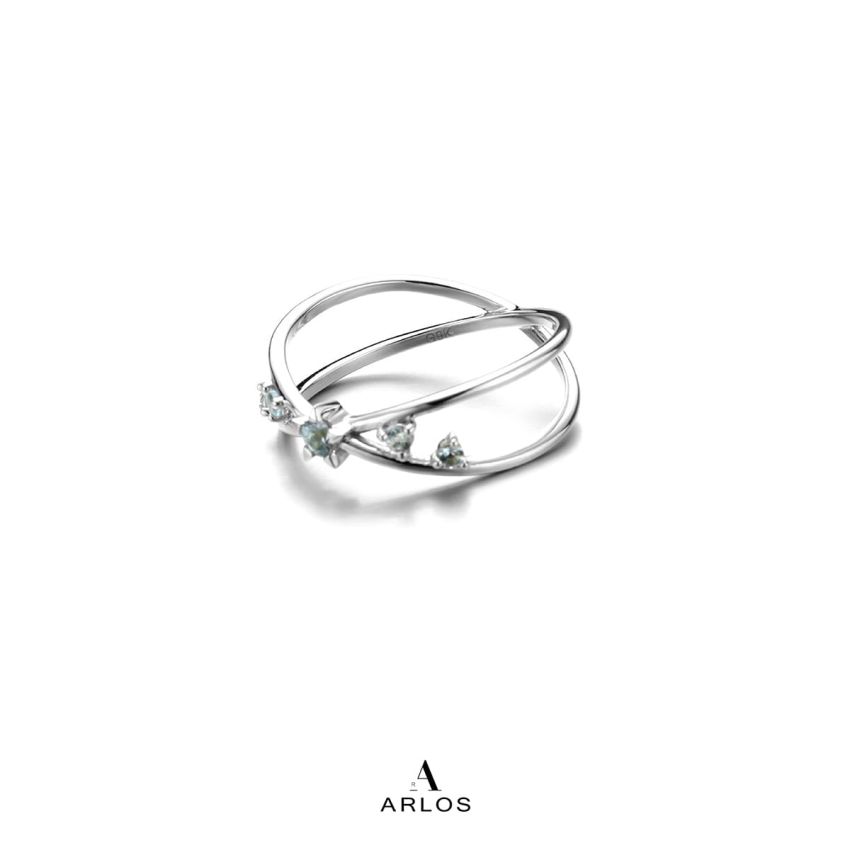 托帕石星辰9K白金戒指