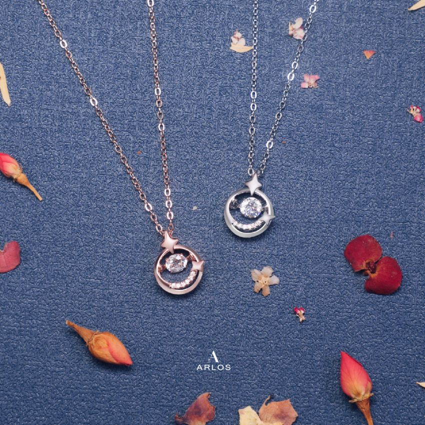 閃爍星光跳動頸鏈 (玫瑰金)