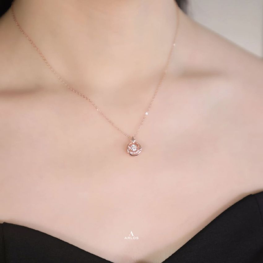 閃爍星光跳動頸鏈 (玫瑰金)