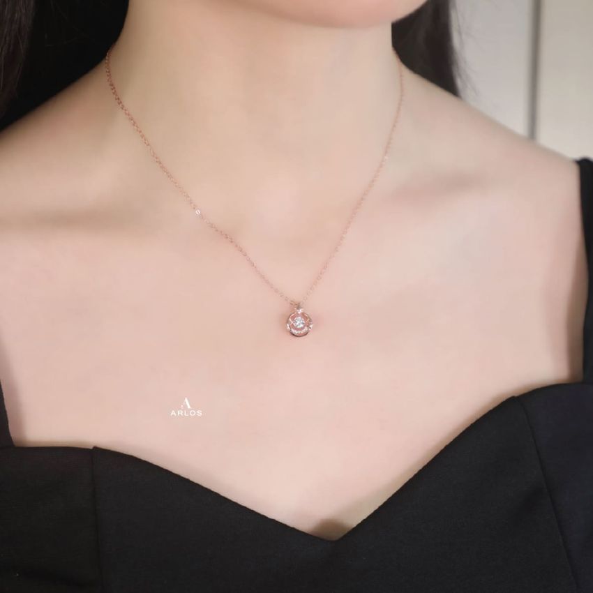 閃爍星光跳動頸鏈 (玫瑰金)