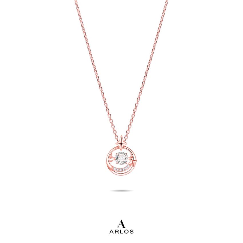 閃爍星光跳動頸鏈 (玫瑰金)