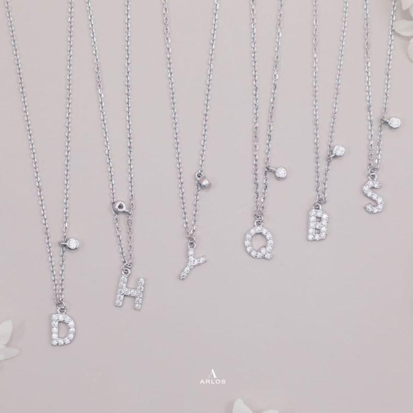 Trésor 字母 [ Y ] 頸鏈 (白金色)