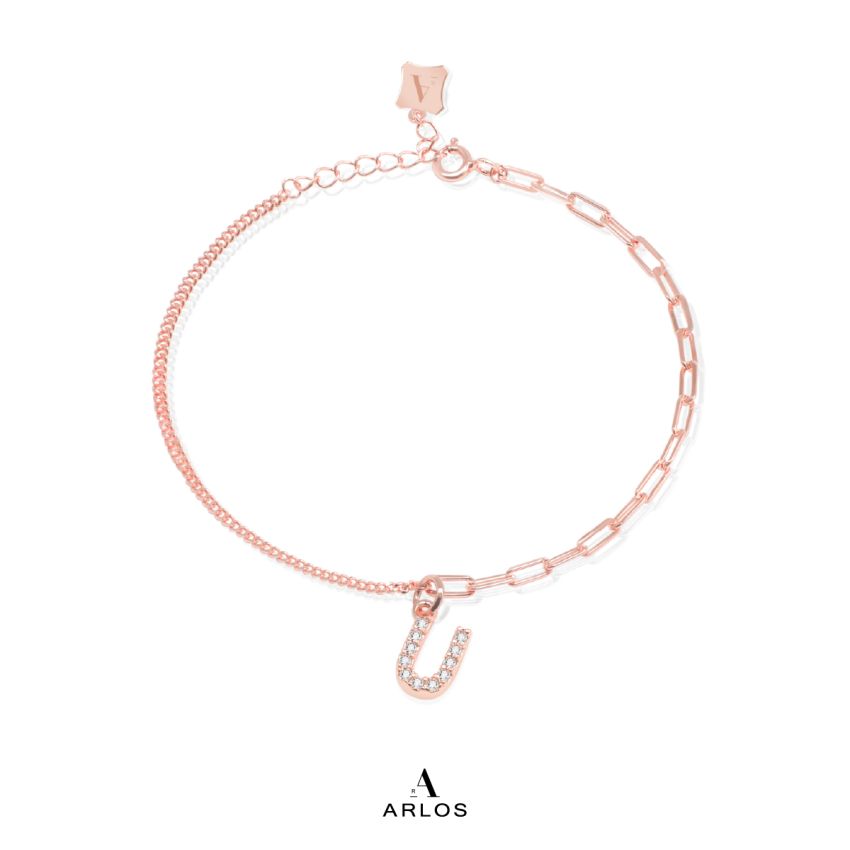 Trésor 字母 [ U ] 手鏈 (玫瑰金)