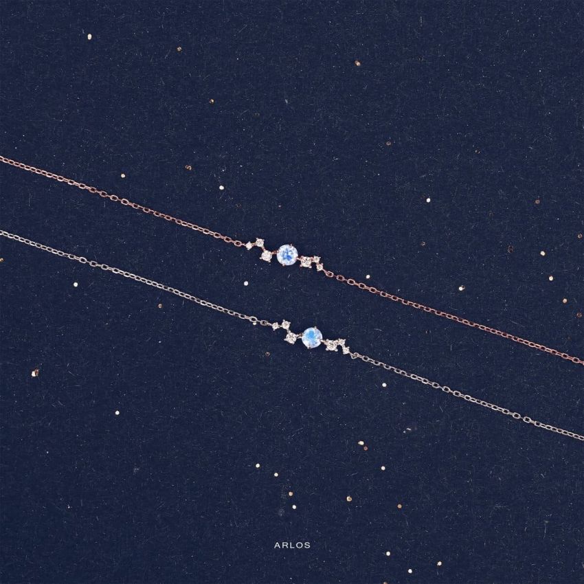 L'amour 繁星藍月亮石手鏈 (玫瑰金)