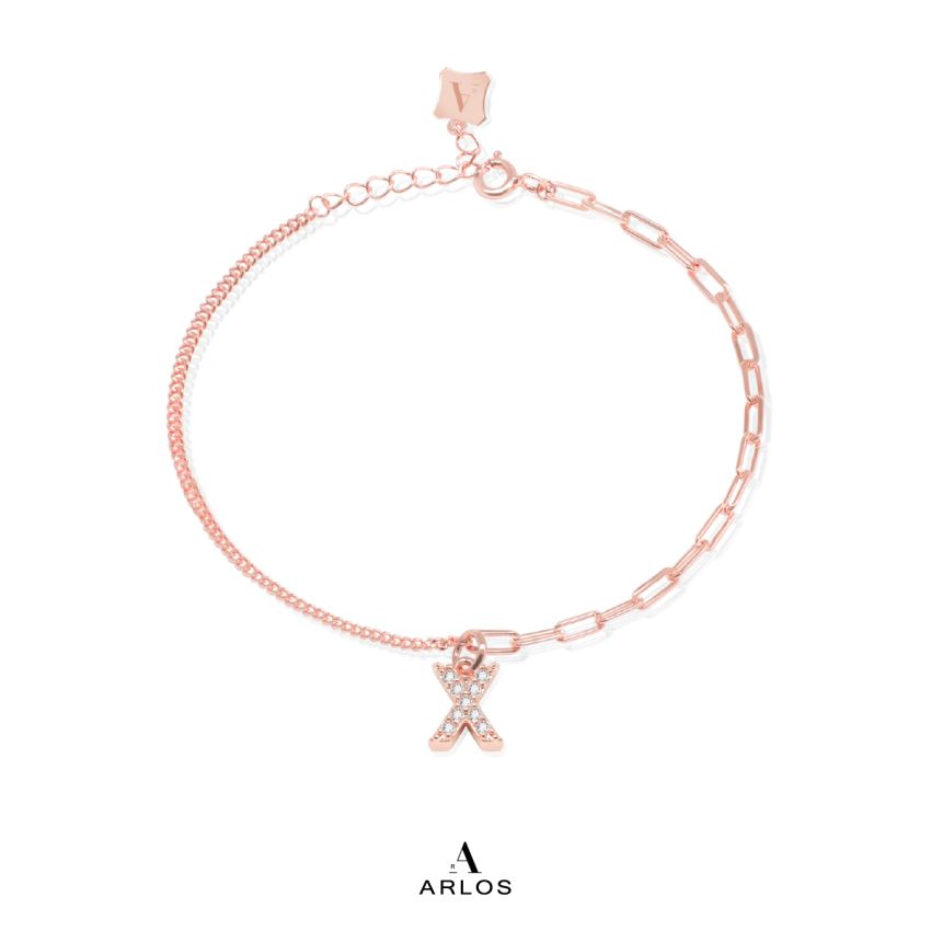 Trésor 字母 [ X ] 手鏈 (玫瑰金)