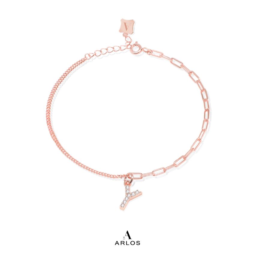 Trésor 字母 [ Y ] 手鏈 (玫瑰金)