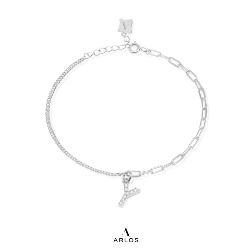 Trésor 字母 [ Y ] 手鏈 (白金色)