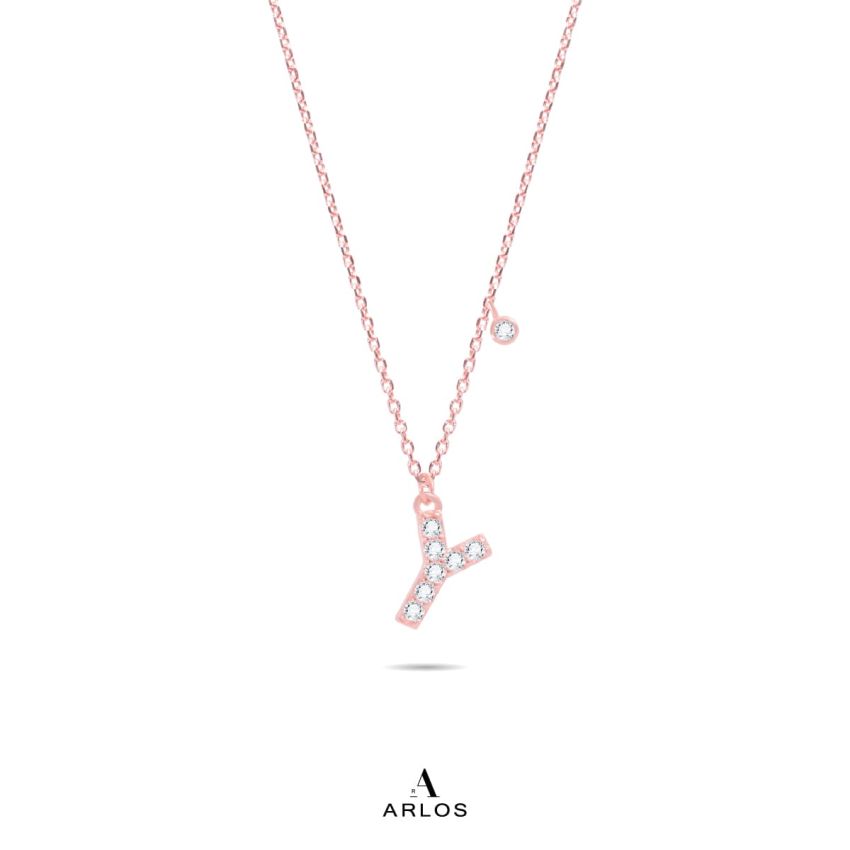 Trésor 字母 [ Y ] 頸鏈 (玫瑰金)