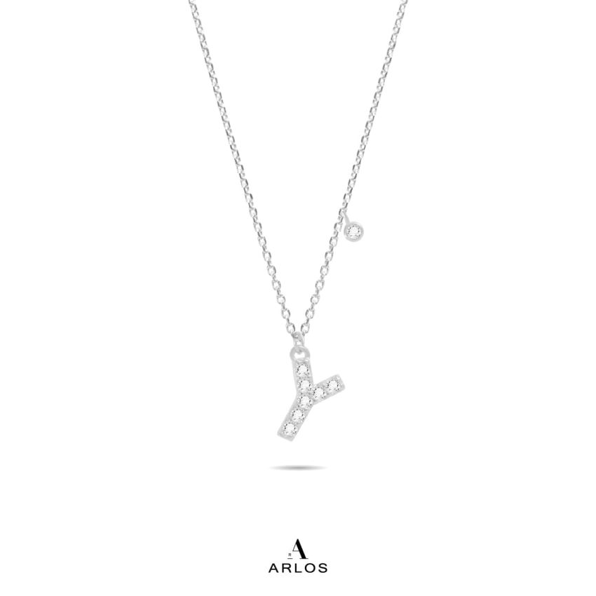 Trésor 字母 [ Y ] 頸鏈 (白金色)