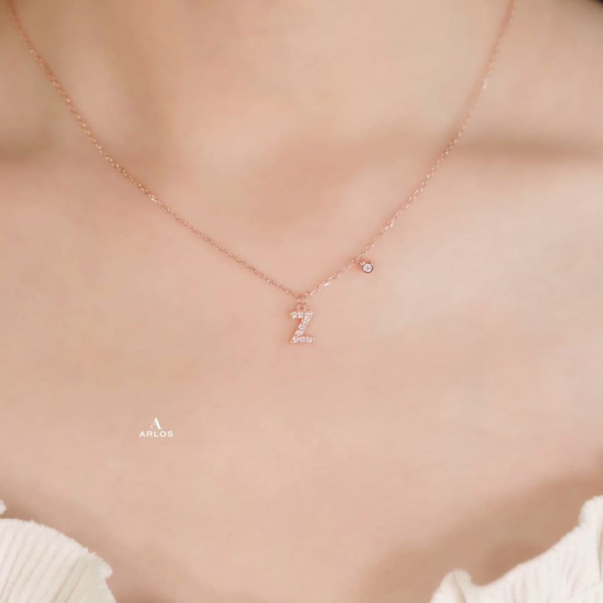 Trésor 字母 [ Z ] 頸鏈 (玫瑰金)