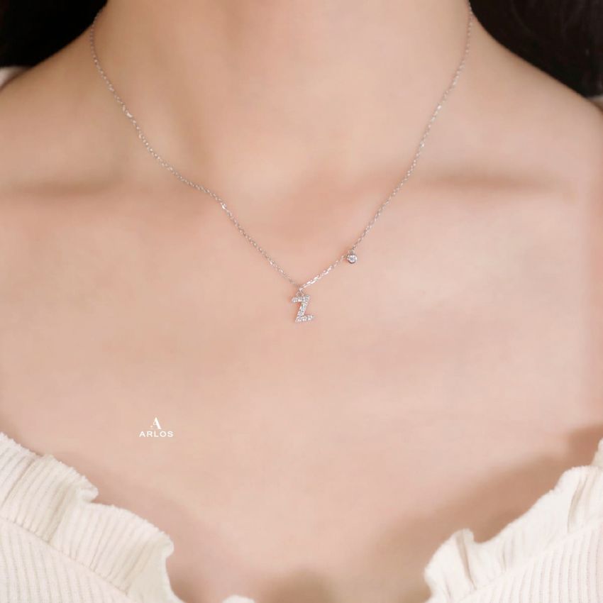 Trésor 字母 [ Z ] 頸鏈 (白金色)