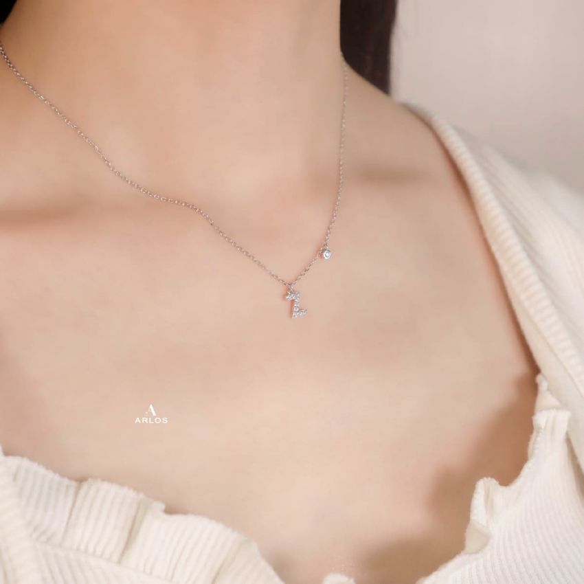 Trésor 字母 [ Z ] 頸鏈 (白金色)