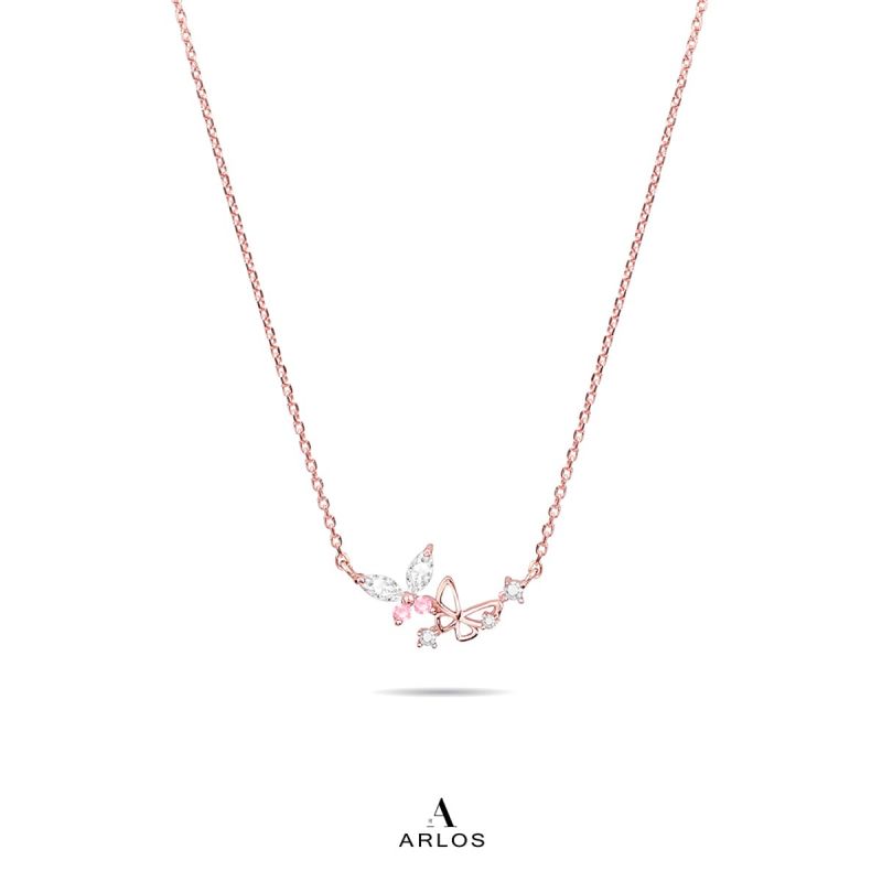 L'amour 優雅蝴蝶頸鏈 (玫瑰金)