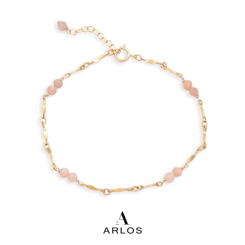 Rila 粉紅澳寶腳鏈 (十月誕生石)