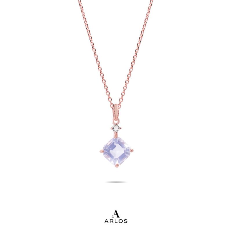 La Joie 個性薰衣草紫水晶頸鏈 (玫瑰金)