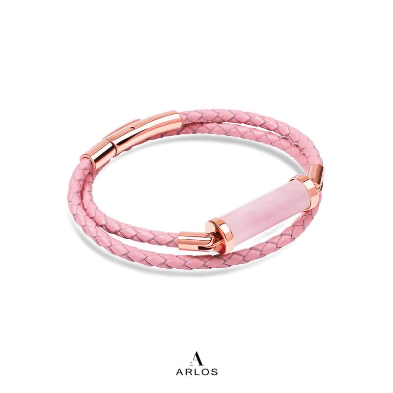 粉晶CC皮繩 (雙圈)