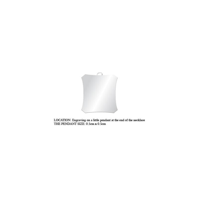 尾部刻字小牌子 - 項鍊/手鍊 (銀色)