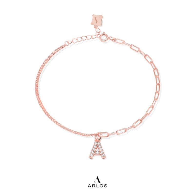 Trésor 字母 [ A ] 手鏈 (玫瑰金)