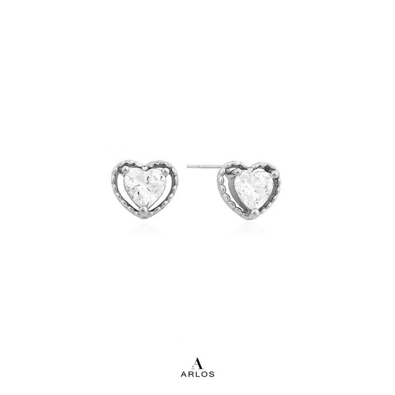 Aloha 閃爍甜心耳環 (白金色)