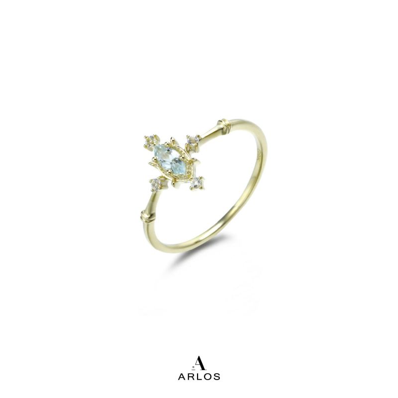 海藍寶皇室氣質9K金戒指