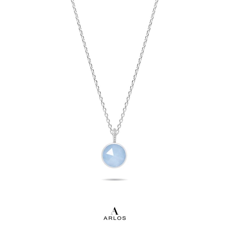 Ariel 海藍寶頸鏈 (白金色)