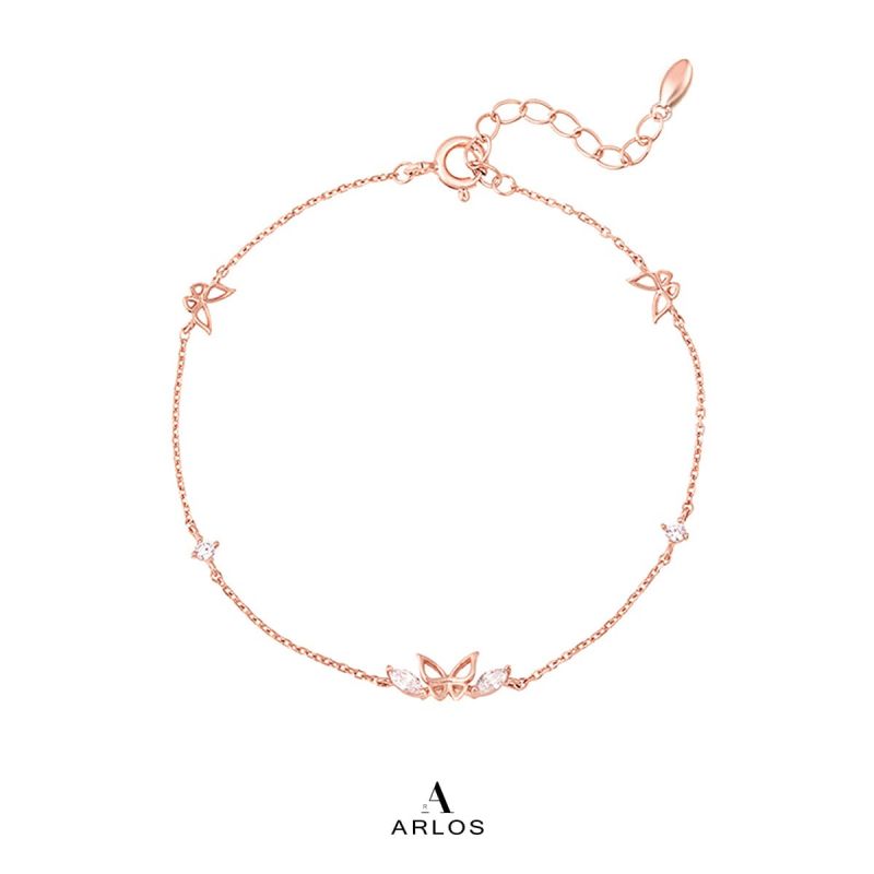 L'amour 優雅蝴蝶手鏈 (玫瑰金)