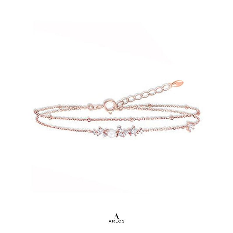 L'amour 星星珍珠手鏈 (玫瑰金)