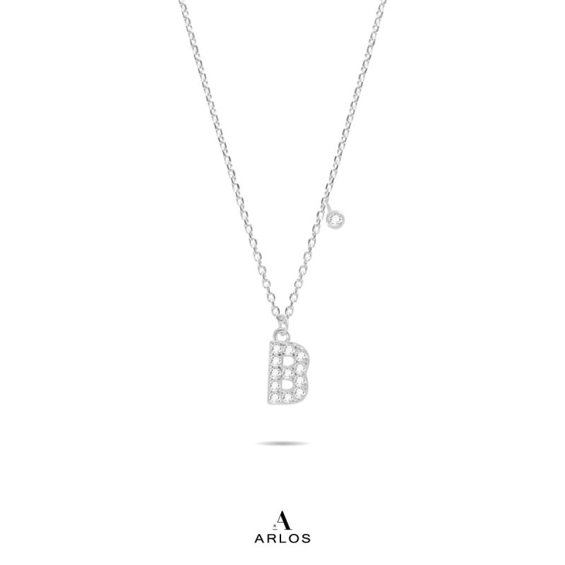 Trésor 字母 [ B ] 頸鏈 (白金色)