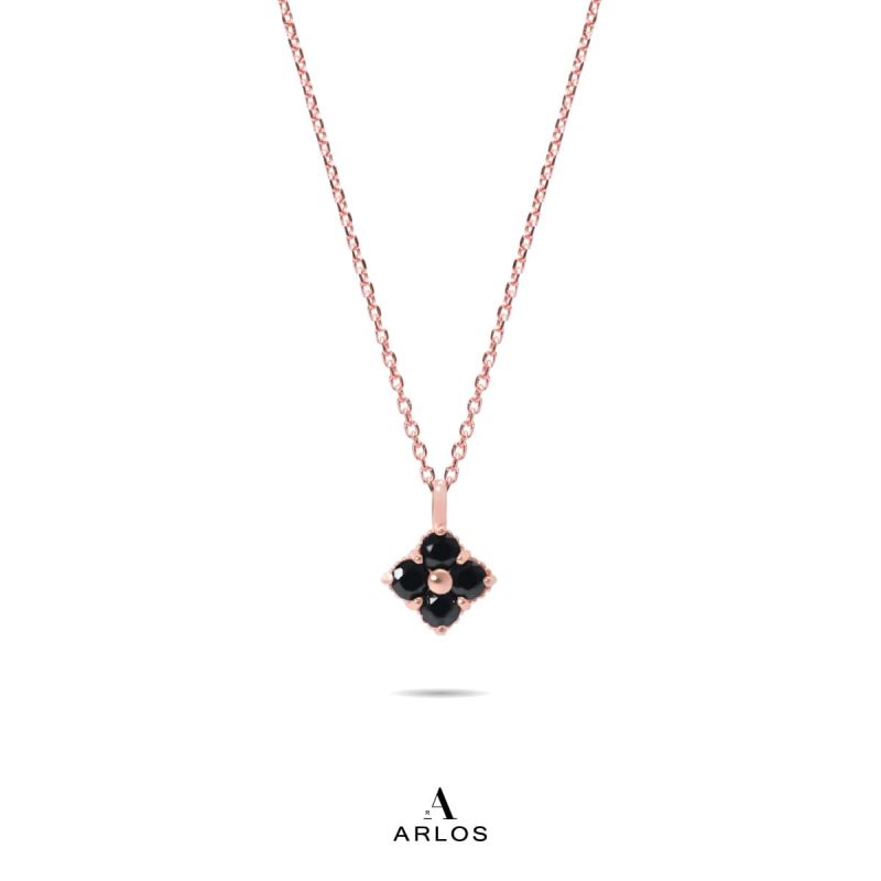 La Joie 尖晶石四葉草頸鏈 (玫瑰金)