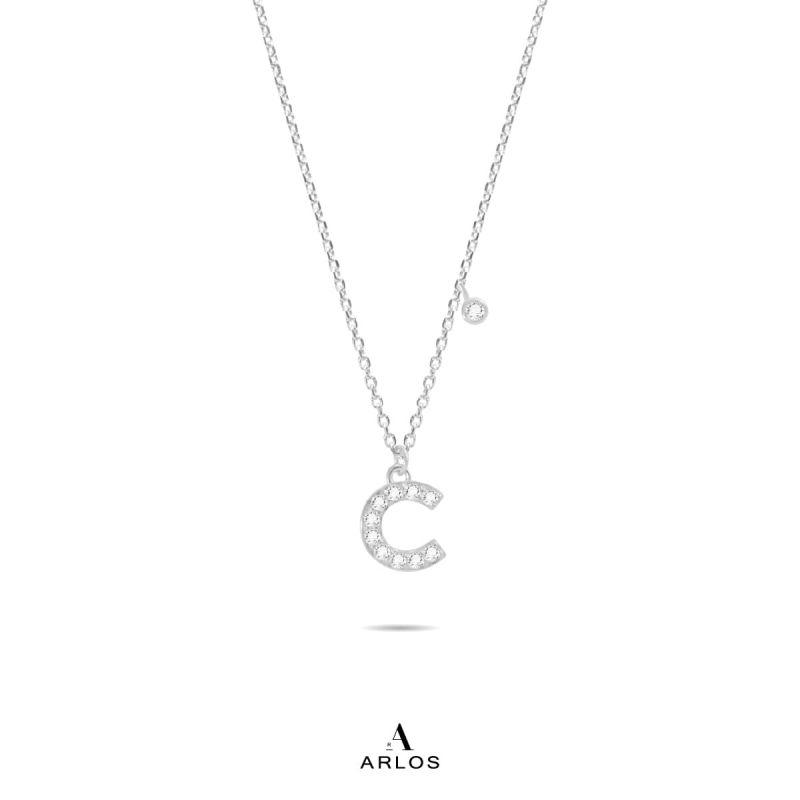 Trésor 字母 [ C ] 頸鏈 (白金色)