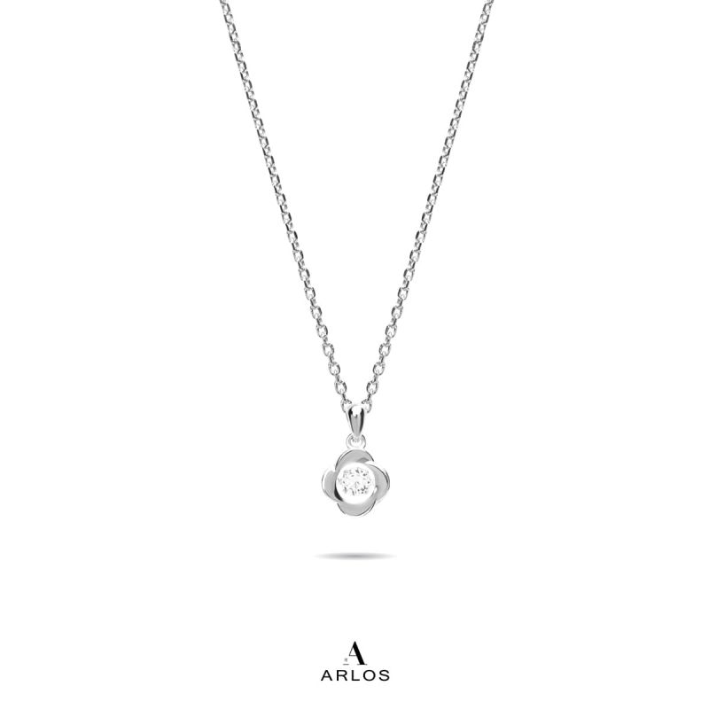 幸運四葉草跳動頸鏈 (白金色)