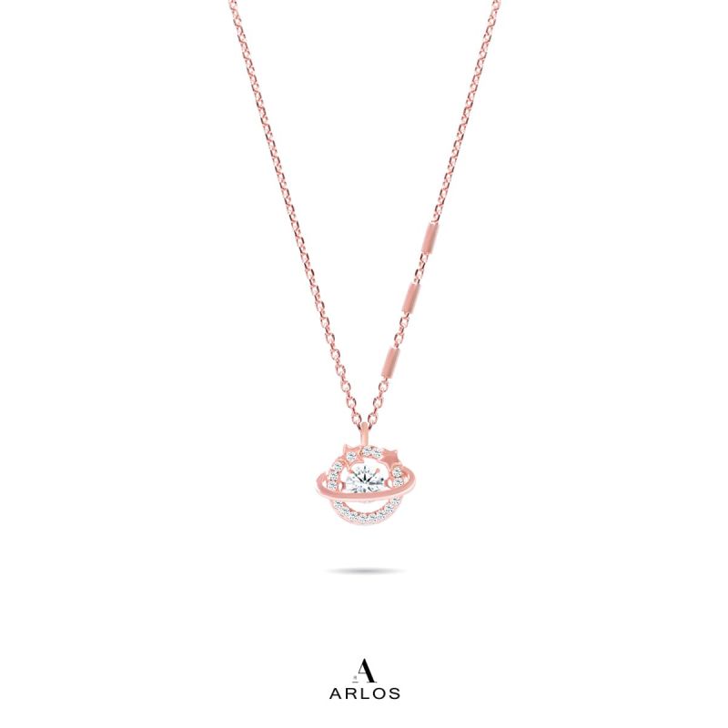 閃爍星球跳動頸鏈 (玫瑰金)