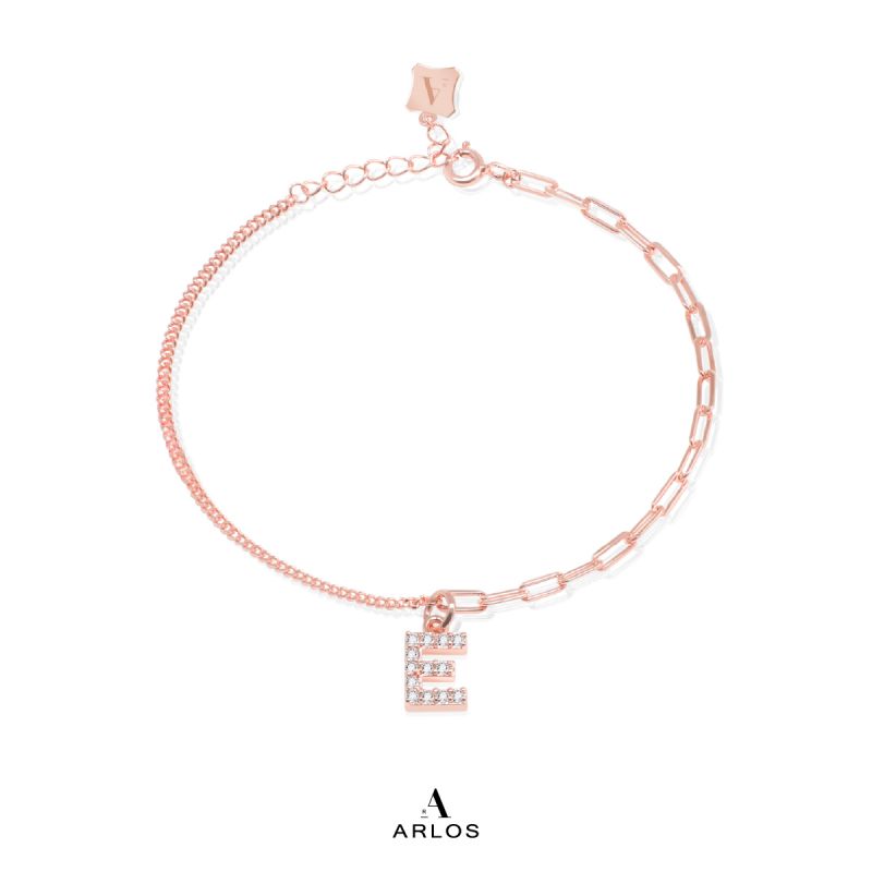 Trésor 字母 [ E ] 手鏈 (玫瑰金)