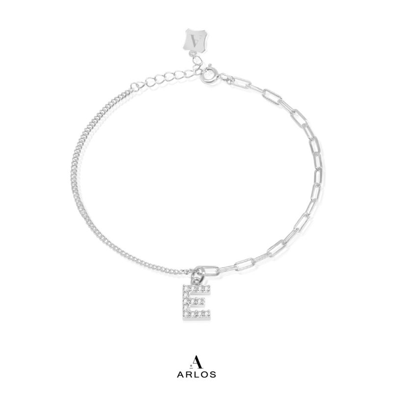 Trésor 字母 [ E ] 手鏈 (白金色)