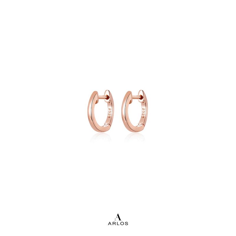 Aloha 玫瑰金圈耳環