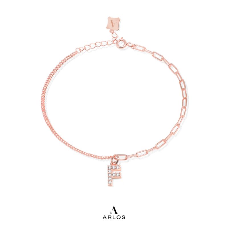 Trésor 字母 [ F ] 手鏈 (玫瑰金)