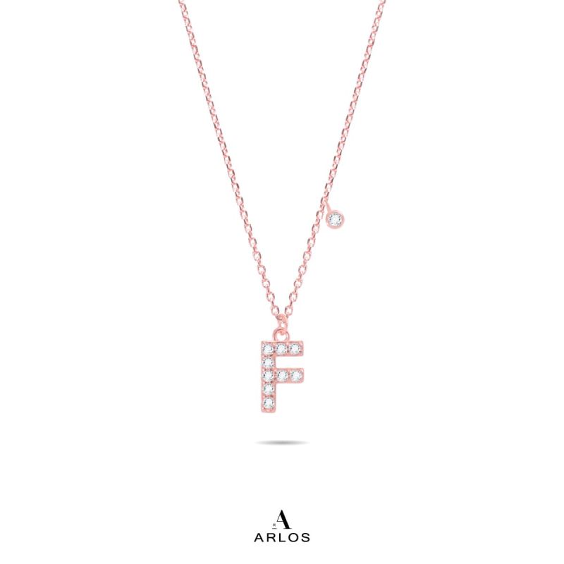 Trésor 字母 [ F ] 頸鏈 (玫瑰金)