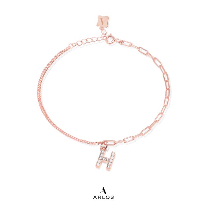 Trésor 字母 [ H ] 手鏈 (玫瑰金)