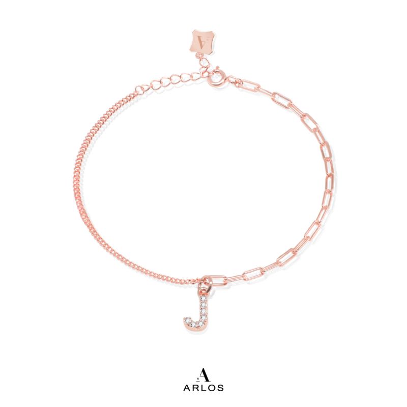 Trésor 字母 [ J ] 手鏈 (玫瑰金)